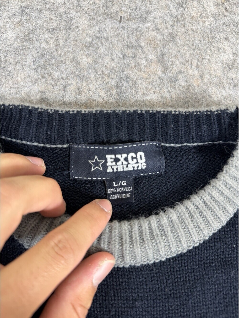 Vintage Y2K NYC New York City Crewneck Sweatshirt Adult L Gray Fleece Pullover - Picture 4 of 7